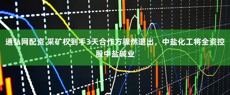 通弘网配资 采矿权到手3天合作方骤然退出，中盐化工将全资控股中盐碱业